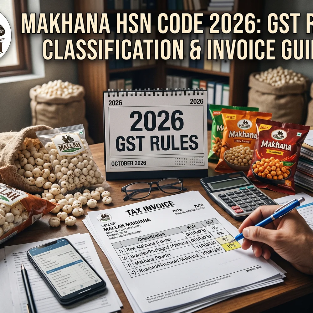 Makhana HSN Code 2026 With GST Rate and Invoice Guide